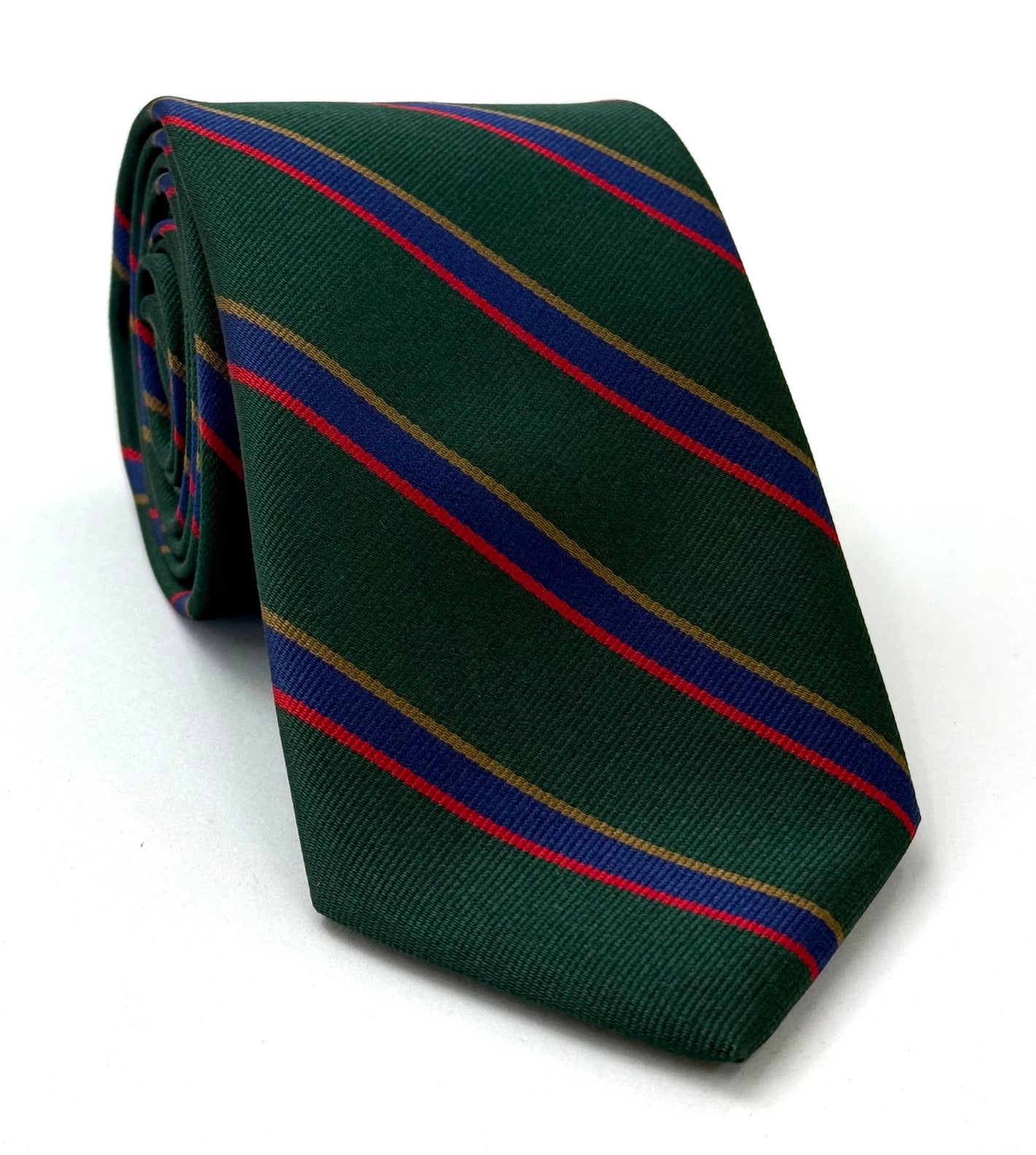 와이키미스트 - 올드 보이 실크 타이 OBT-27 - 레드, 네이비 & 초콜릿 (포레스트 그린)