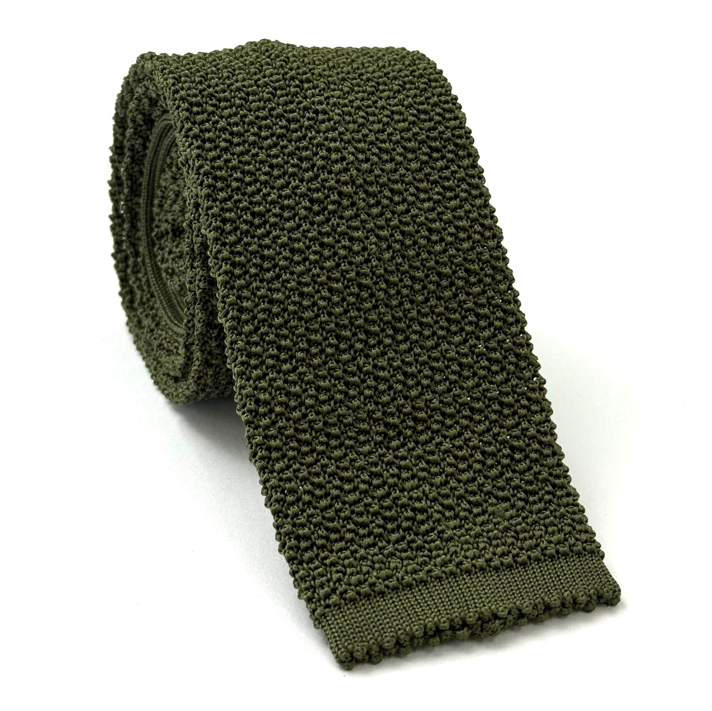 Olive Green Silk Knit Tie KT-10
