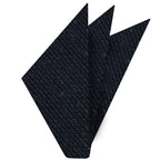 {[en]:Midnight Blue Shantung Grenadine Grossa Silk Pocket Square