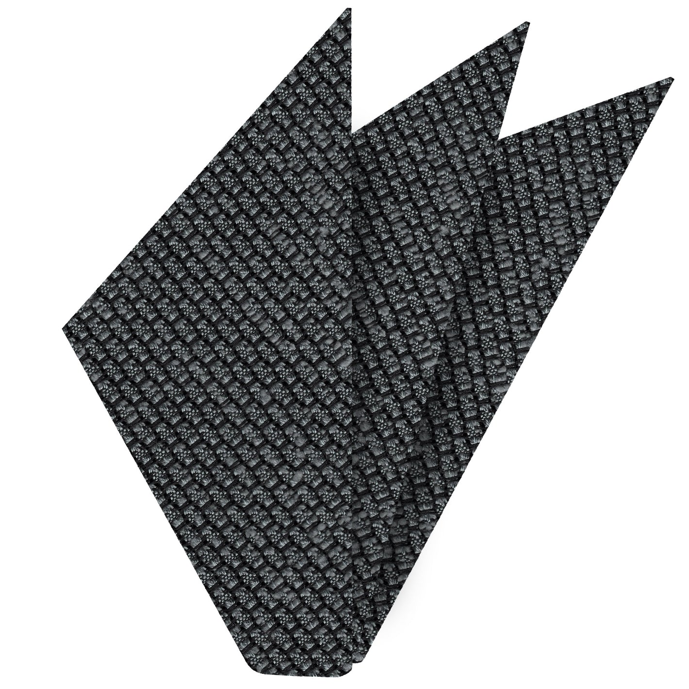{[en]:Charcoal Gray Shantung Grenadine Grossa Silk Pocket Square