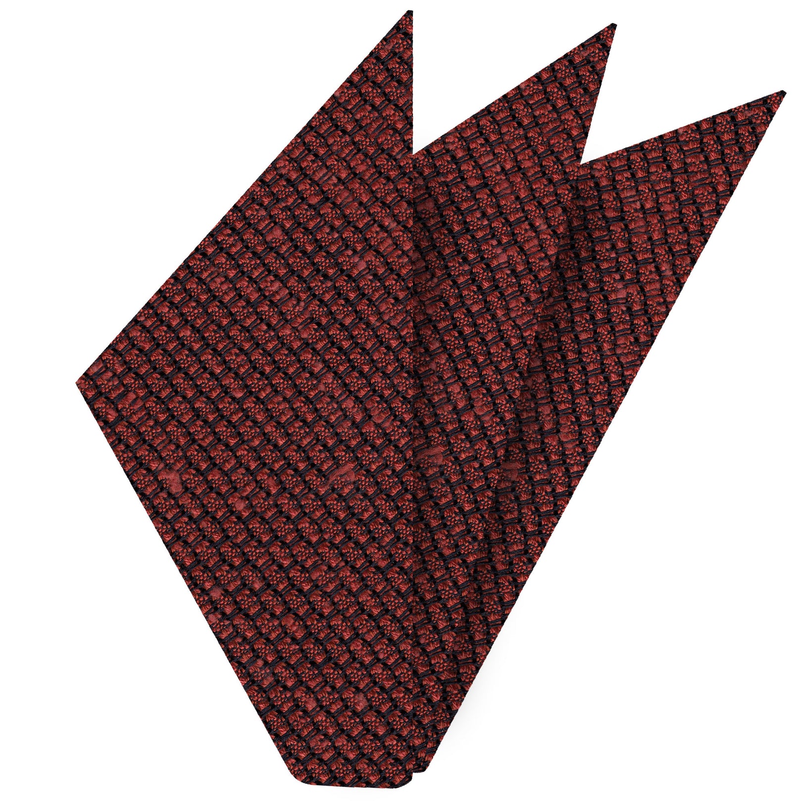 {[en]:Brick Shantung Grenadine Grossa Silk Pocket Square