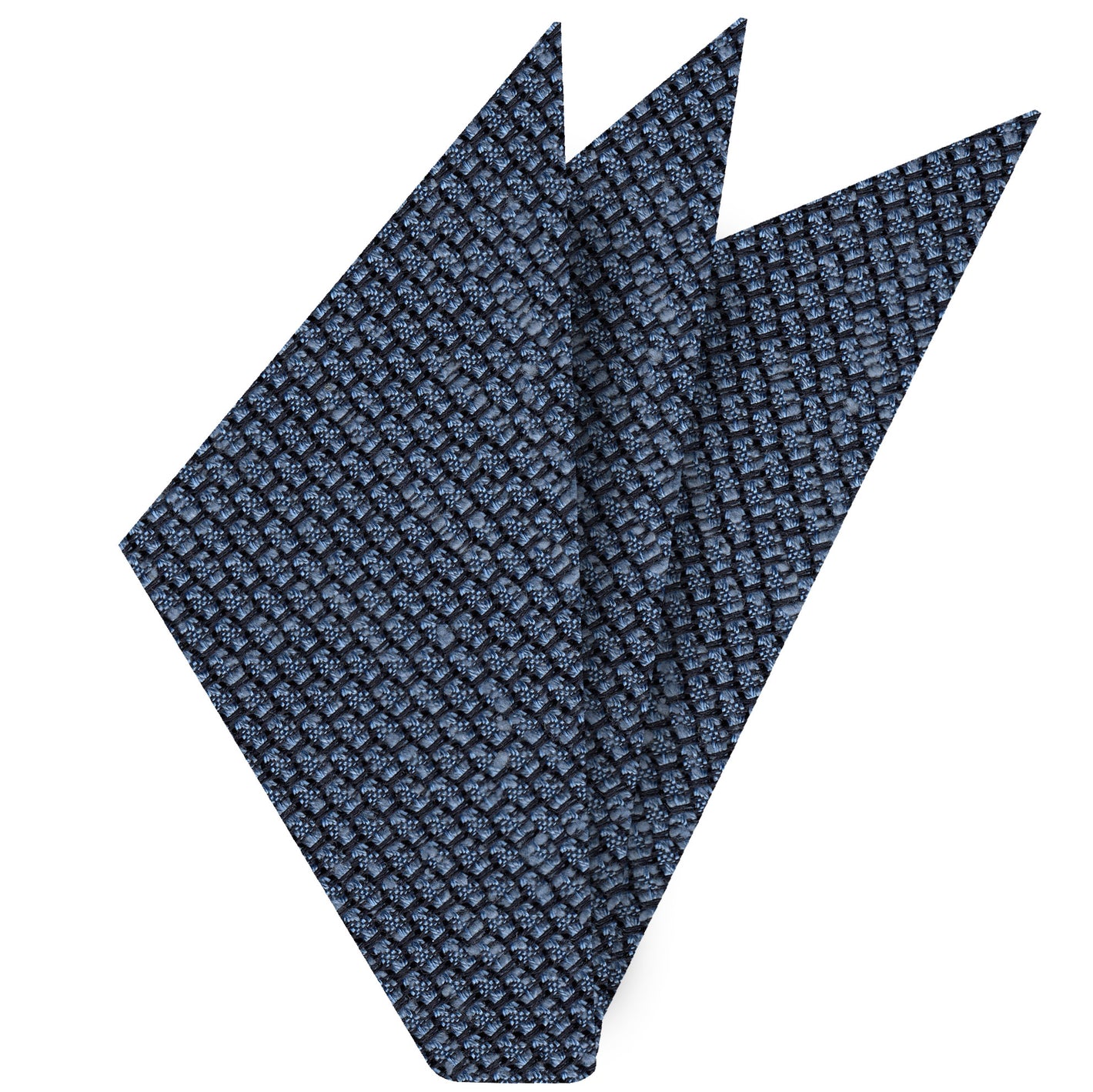{[en]:Sky Blue Shantung Grenadine Grossa Silk Pocket Square