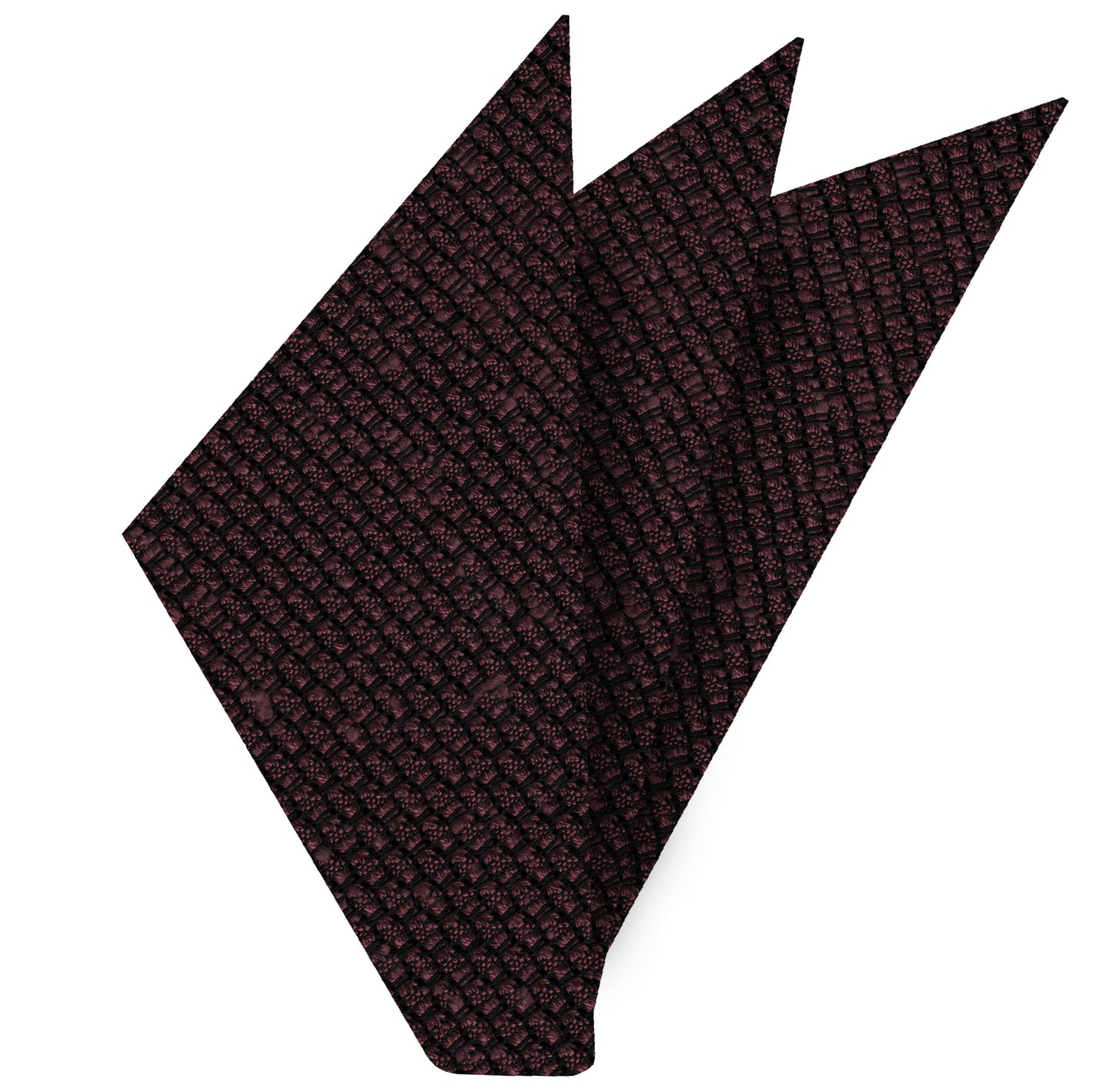 {[en]:Burgundy Shantung Grenadine Grossa Silk Pocket Square