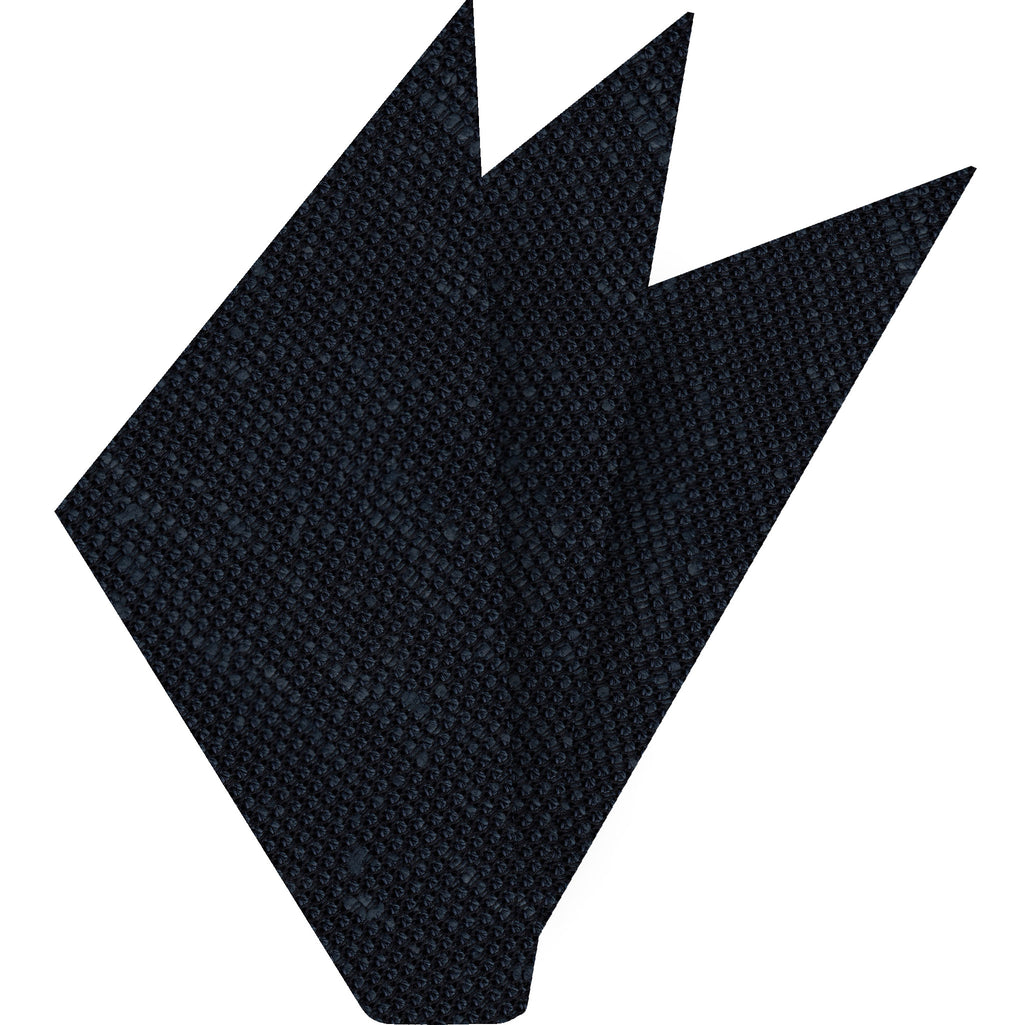 {[en]:Midnight Blue Shantung Grenadine Fina Silk Pocket Square