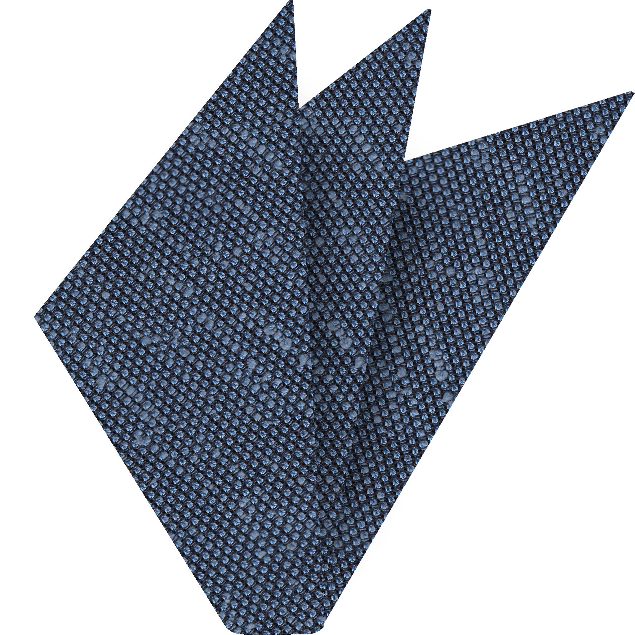 {[en]:Navy Blue Shantung Grenadine Fina Silk Pocket Square