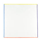 {[en]:Natural White Linen/Cotton With 4 Edges Pocket Square