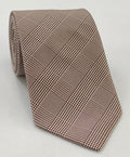 Burgundy, Black & White Prince Of Wales Silk Tie PWT-6