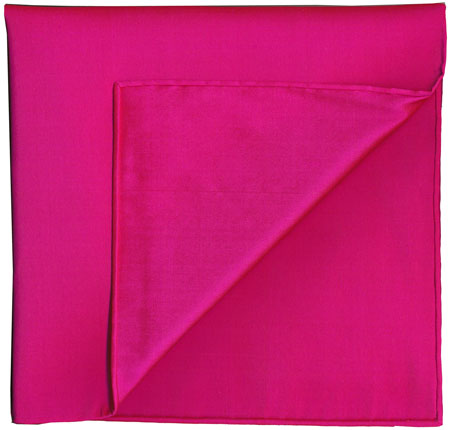 {[en]:Fuchsia Shot Thai Silk Pocket Square