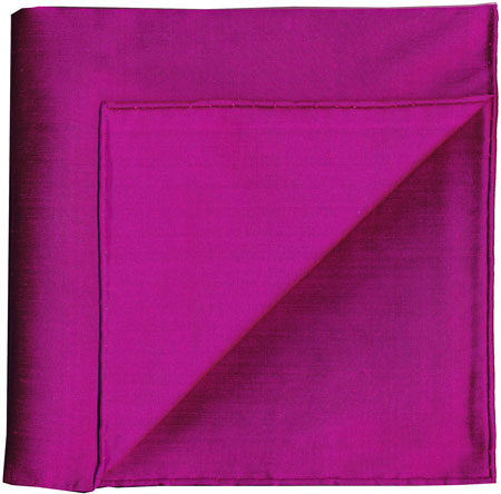 {[en]:Dark Fuchsia Shot Thai Silk Pocket Square
