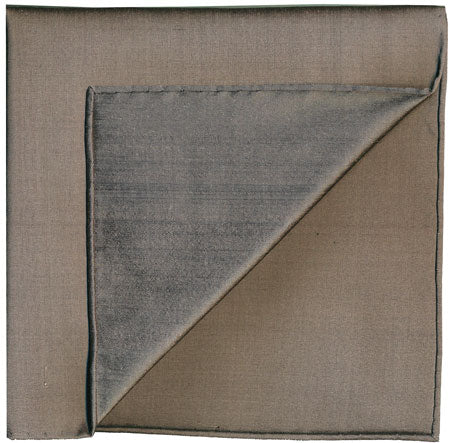 {[en]:Medium Brown Shot Thai Silk Pocket Square