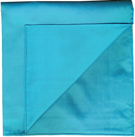 {[en]:Ocean Blue Shot Thai Silk Pocket Square