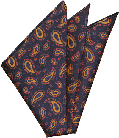 {[en]:Sangdao Printed Thai Silk Pocket Square