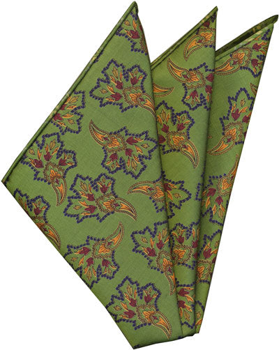 {[en]:Sangdao Printed Thai Silk Pocket Square