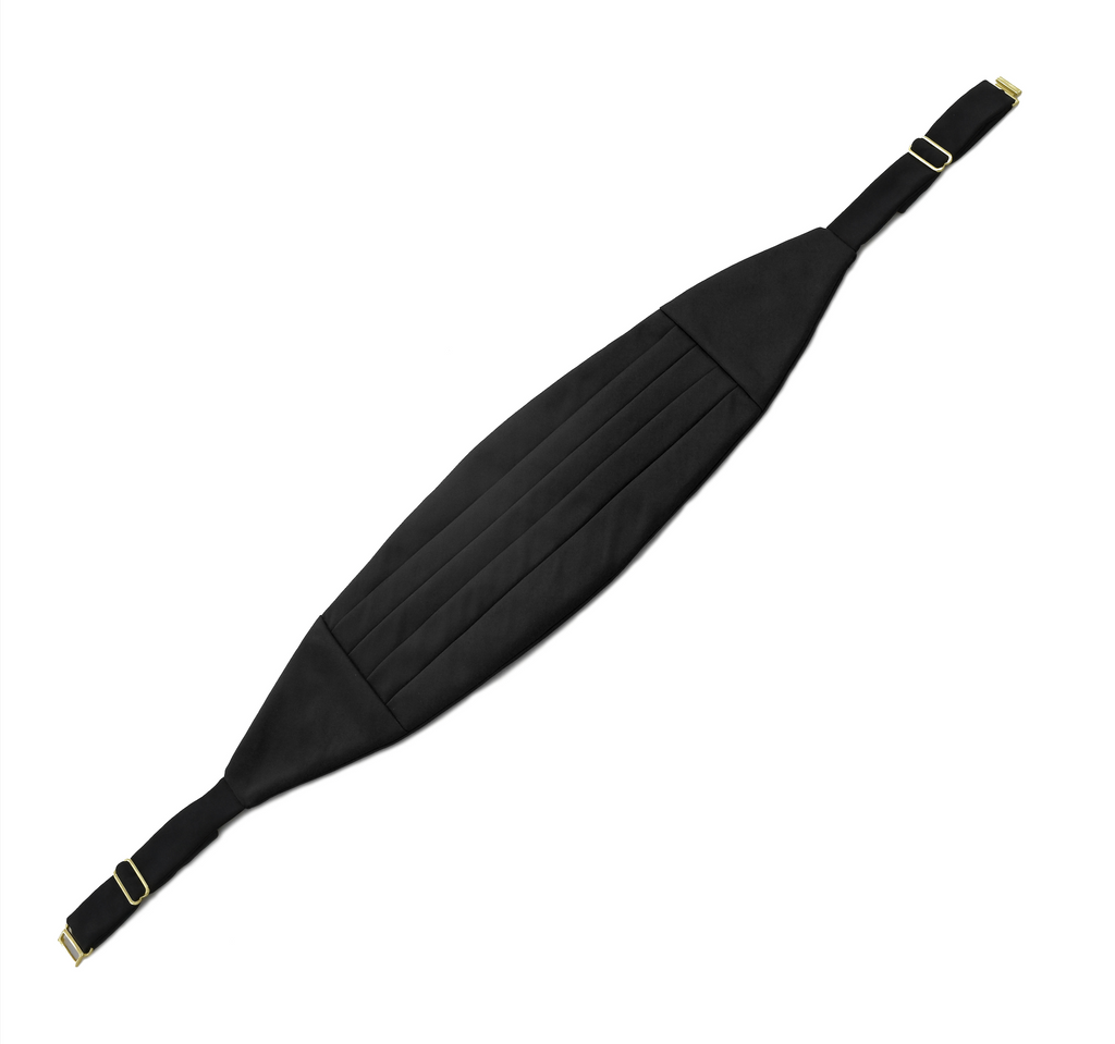 Classic Cummerbund - Burgundy Satin Solid Silk with Brass clasp and sliders BSACC-11C