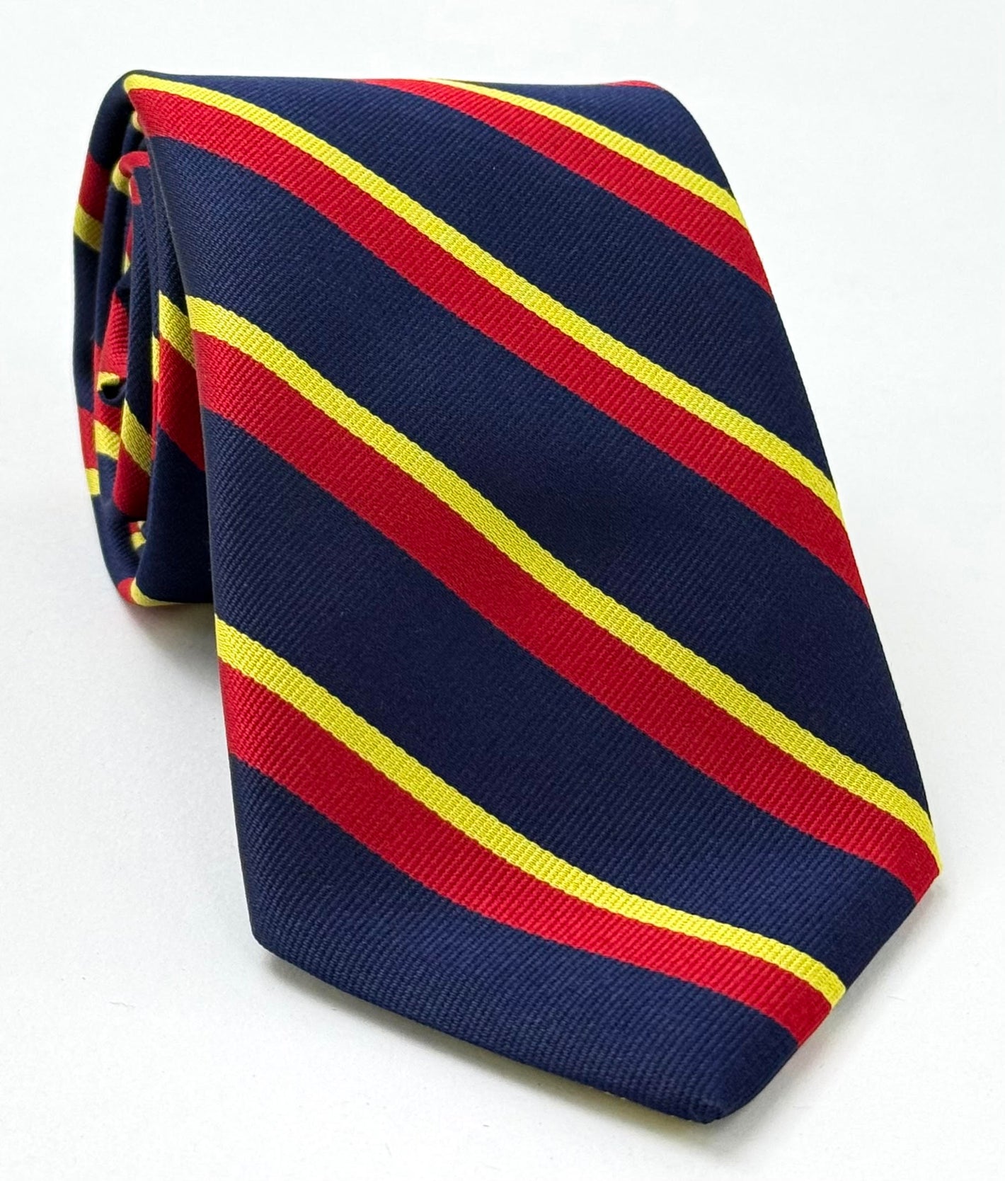 深藍底色搭配黃紅條紋 Lothian and Border Horse 絲綢領帶 RGT-13