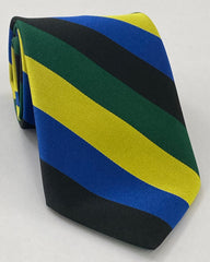 4th Argyle and Sutherland Highlanders Silk Tie RGT-48C Corn Yellow, Forest Green, Black & Dark Blue