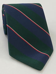 9th Argyle and Sutherland Highlanders Silk Tie RGT-48D  White & Red On Dark Navy & Dark Forest Green