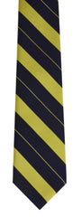 7th Queens Own Hussars Silk Tie RGT-49B Corn Yellow on Dark Navy Blue