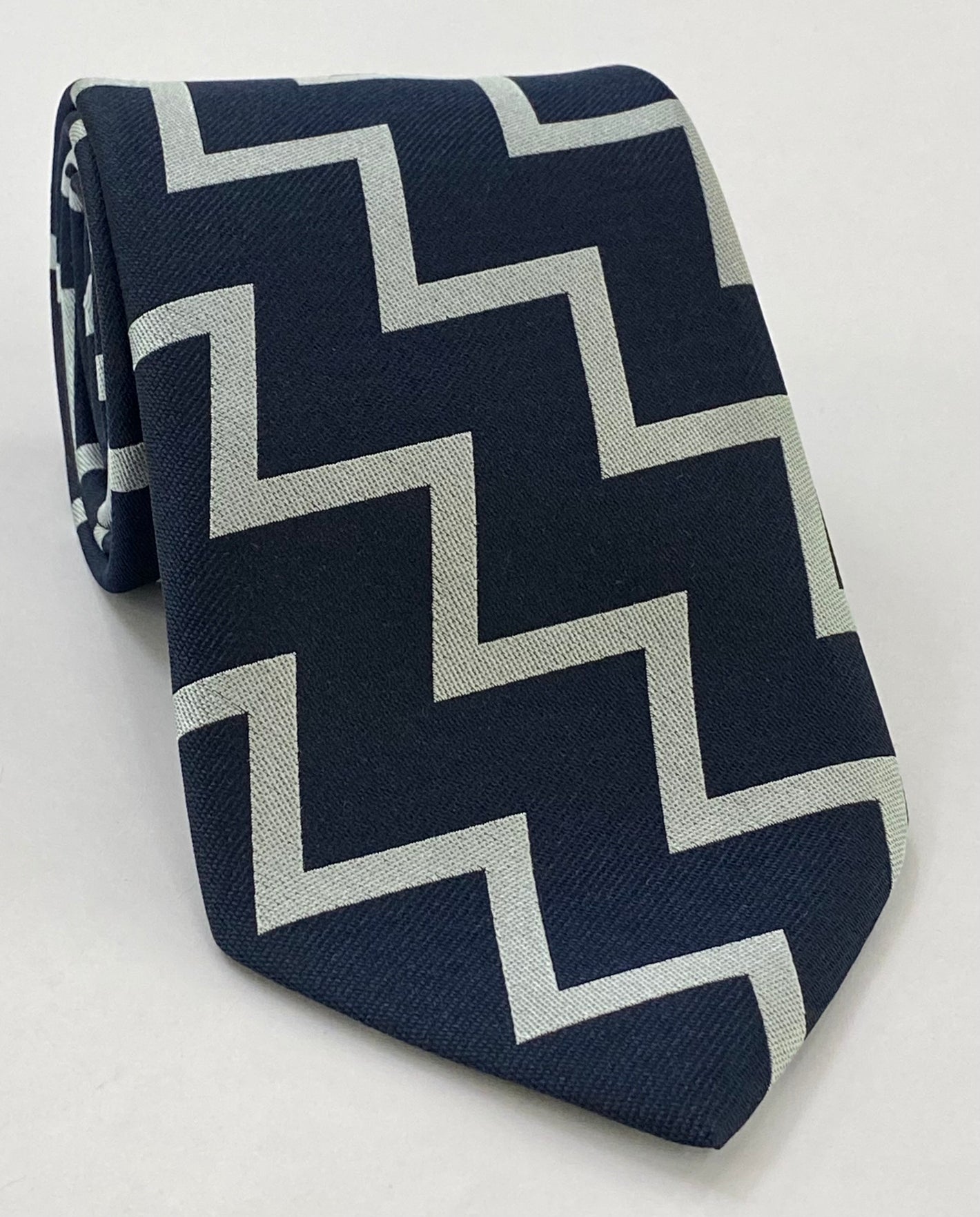 UK Air Fleet Arm Silk Tie RGT-53 Silver on Midnight Blue