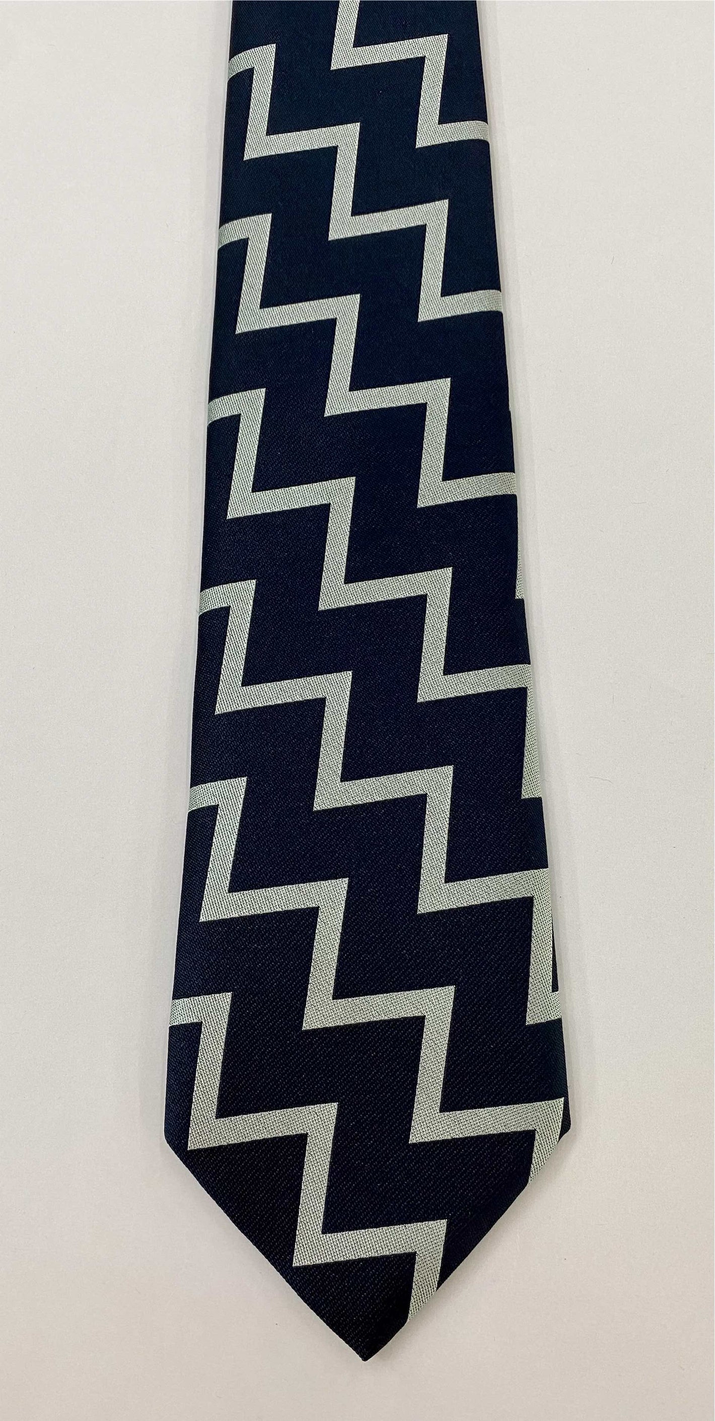 UK Air Fleet Arm Silk Tie RGT-53 Silver on Midnight Blue