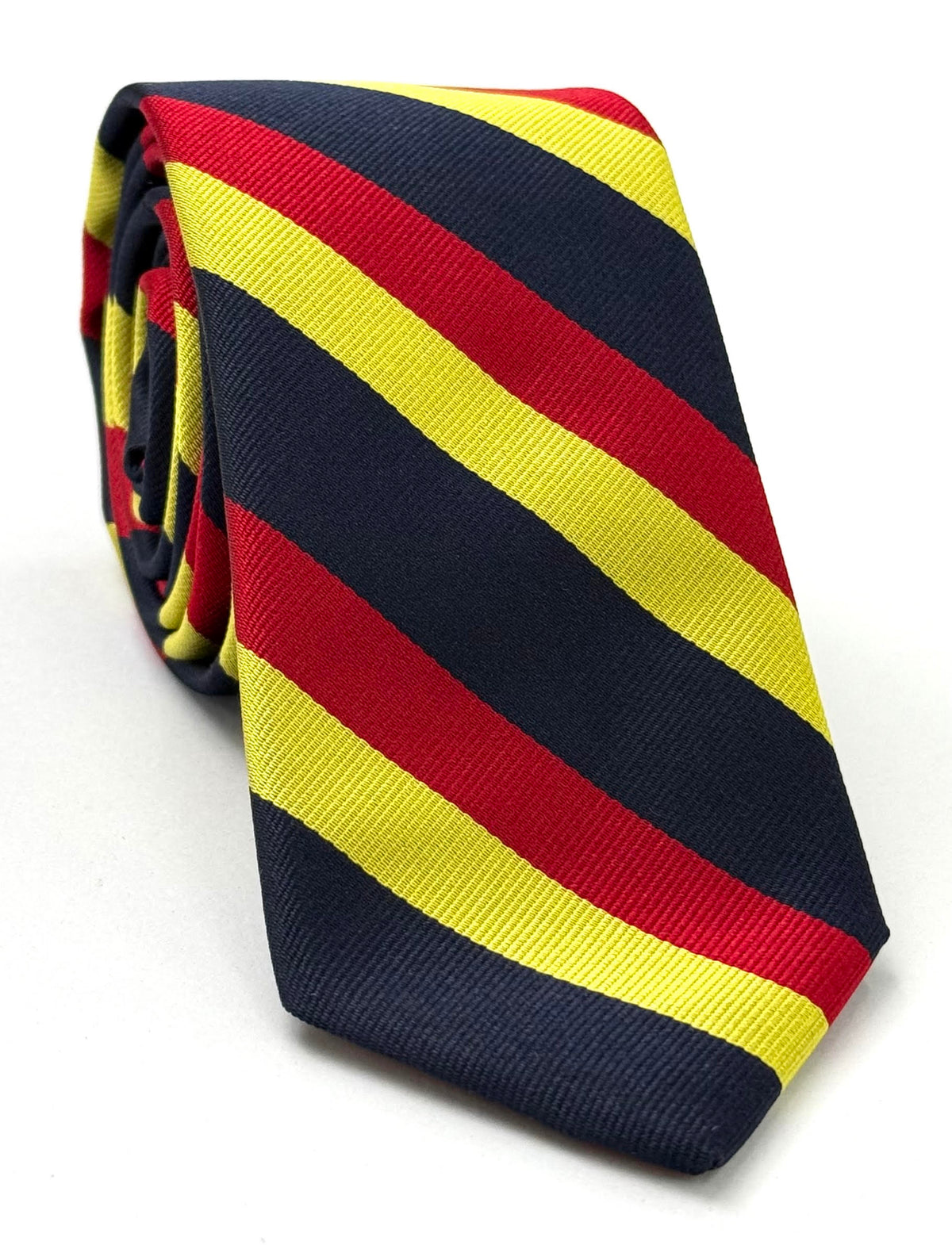 Navy, Red On Yellow 15th-19th King's Royal Hussars Silk Tie RGT-62