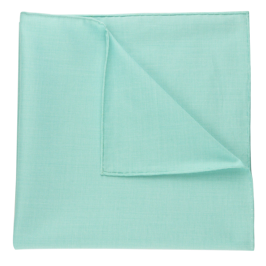{[en]:Carlo Riva - Green & White Voile Cotton Pocket Square