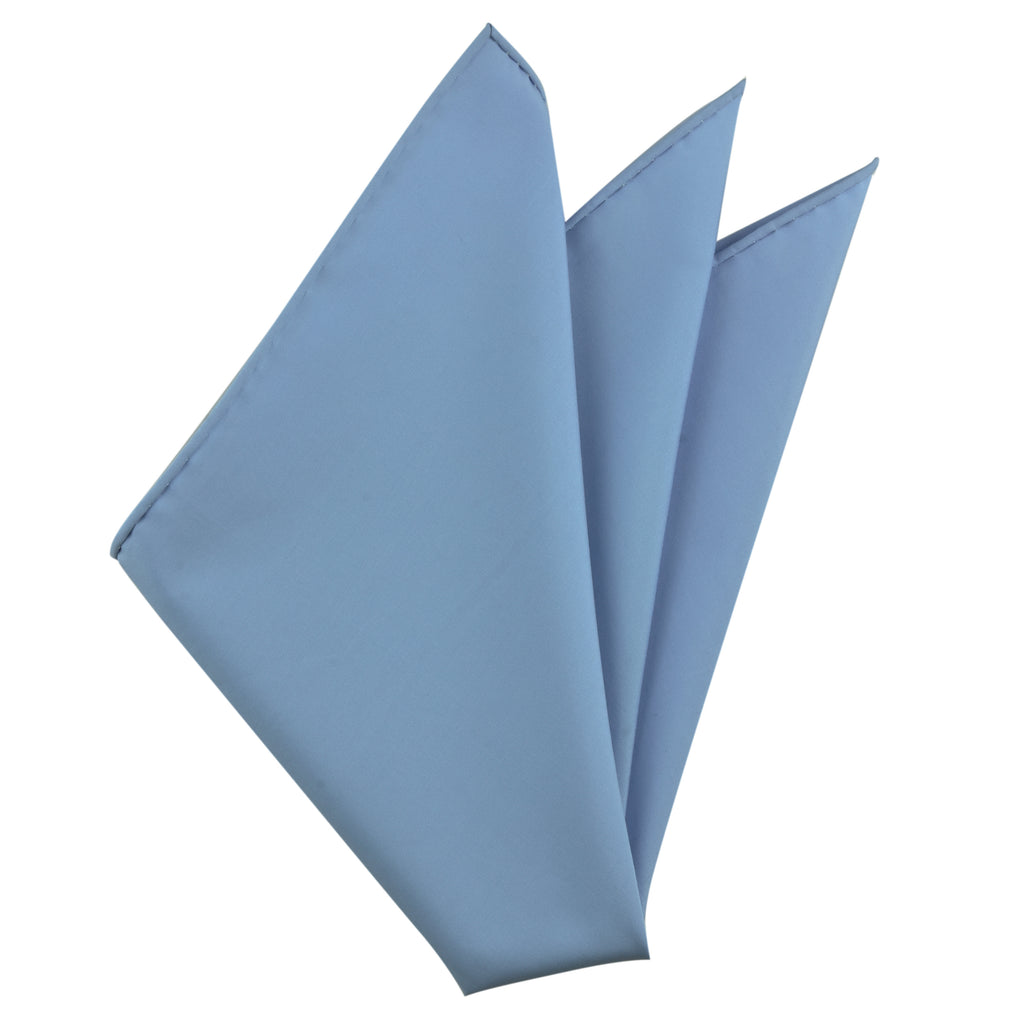 {[en]:Carlo Riva - Ocean Blue Poplin Cotton Pocket Square