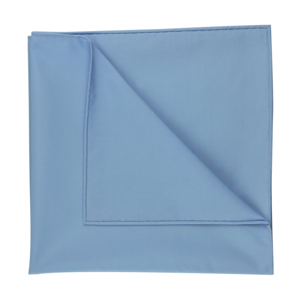 {[en]:Carlo Riva - Ocean Blue Poplin Cotton Pocket Square