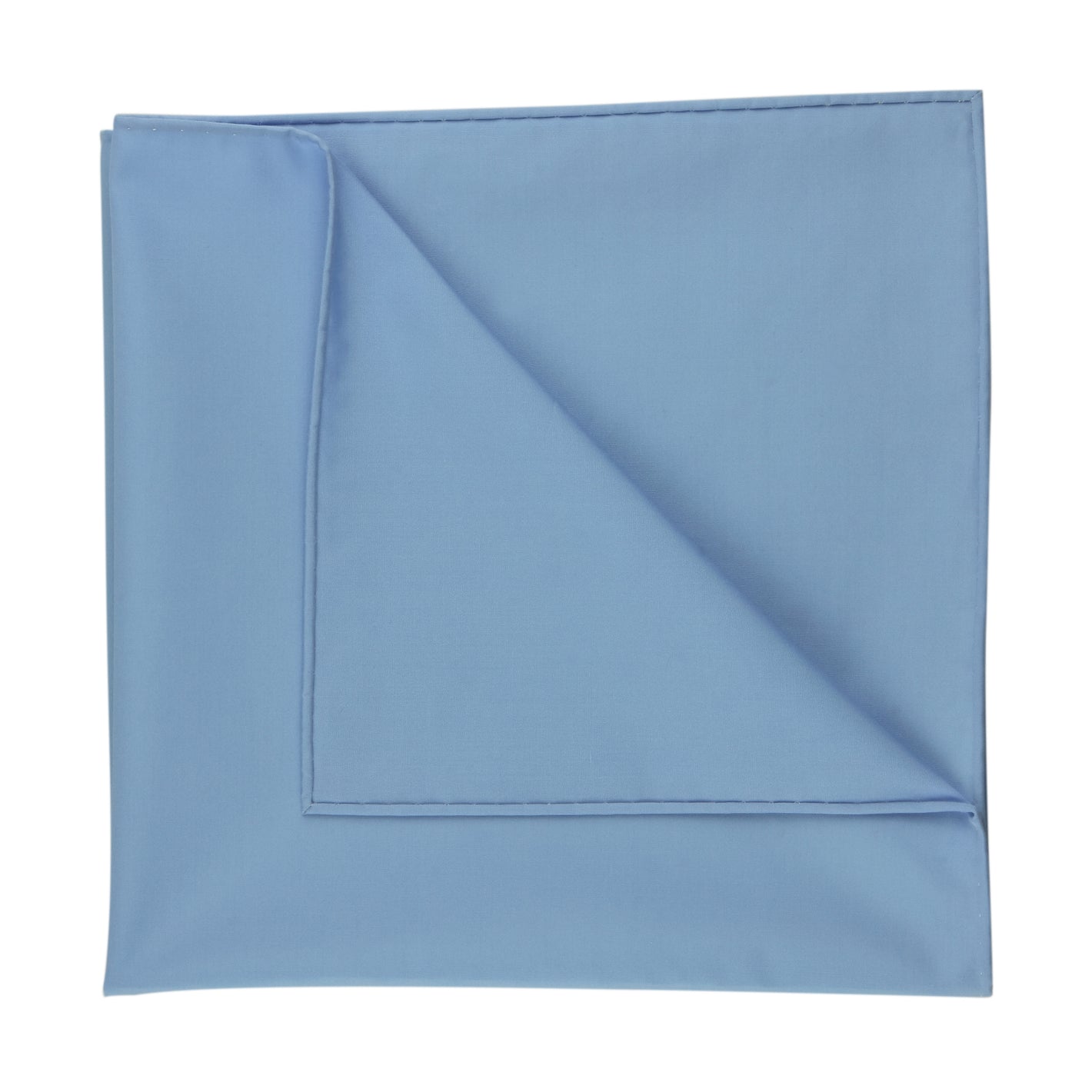 {[en]:Carlo Riva - Ocean Blue Poplin Cotton Pocket Square