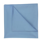 {[en]:Carlo Riva - Ocean Blue Poplin Cotton Pocket Square