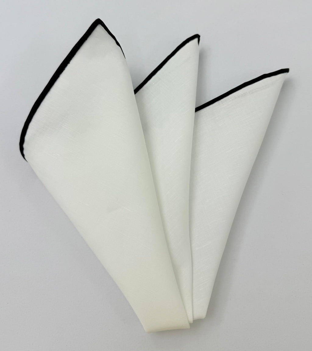 カルロ・リヴァ - ナチュラルホワイトリネン アーセナルリネン/コットン ポケットチーフ 30