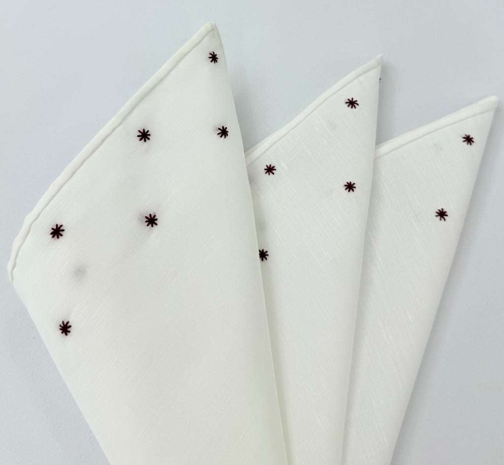 カルロ・リヴァ - ナチュラルホワイトリネン アーセナルリネン/コットン ポケットチーフ 30