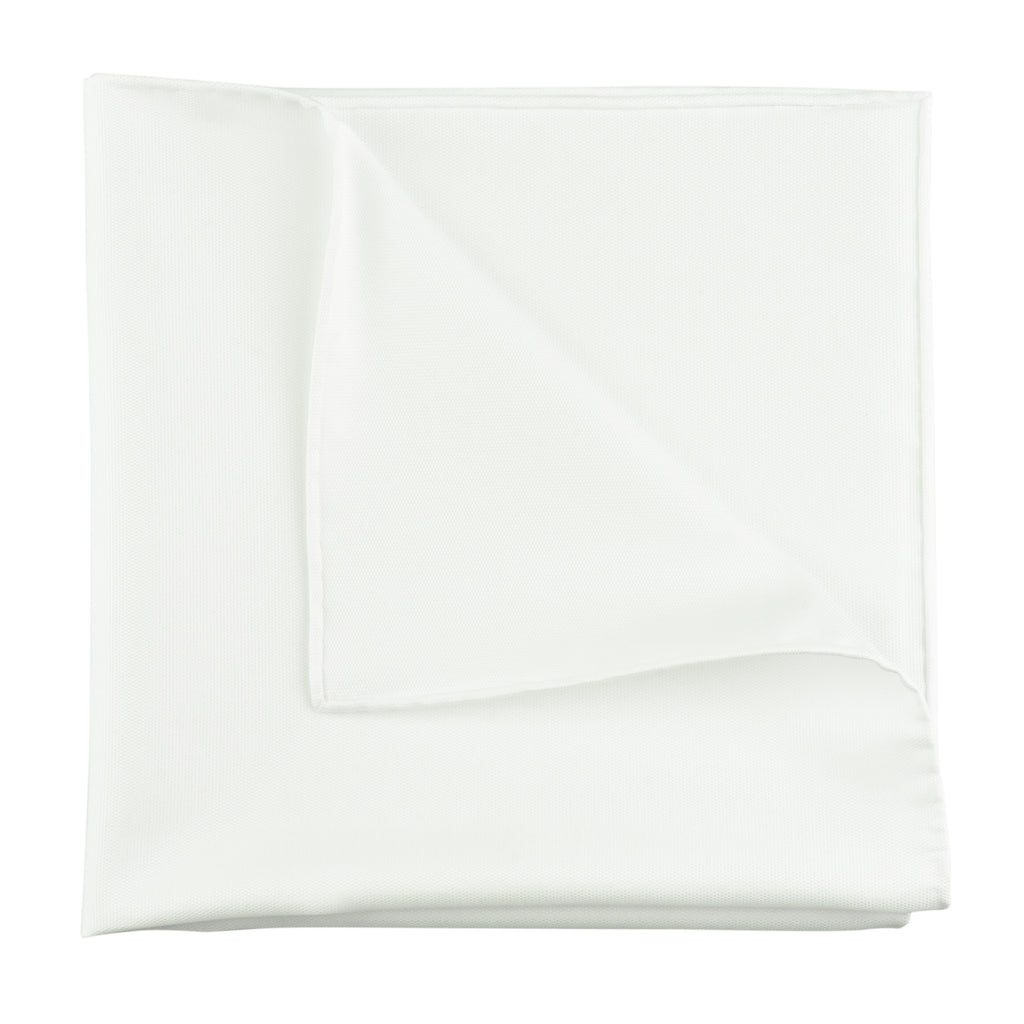 {[en]:White Super Oxford Cotton Pocket Square