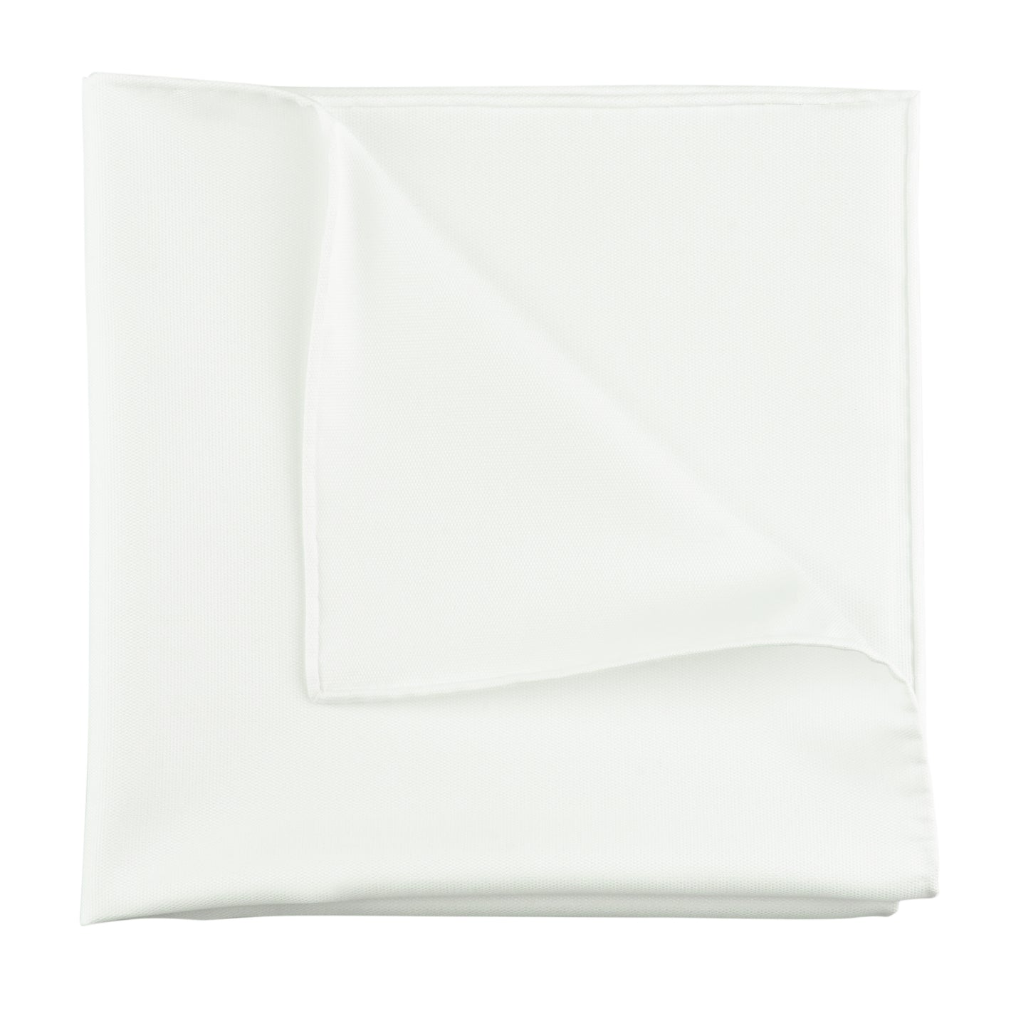 {[en]:White Super Oxford Cotton Pocket Square