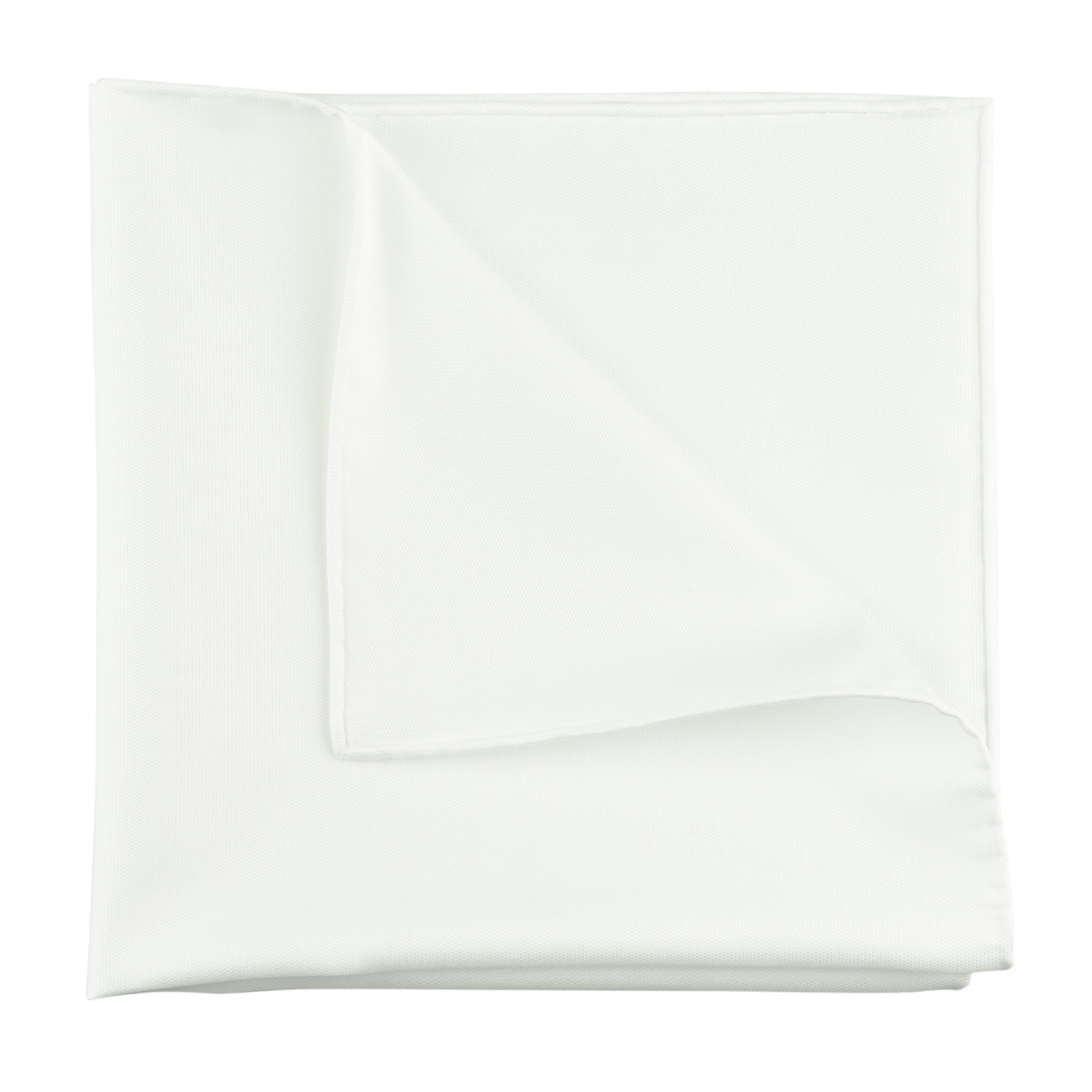 {[en]:White Super Oxford Cotton Pocket Square