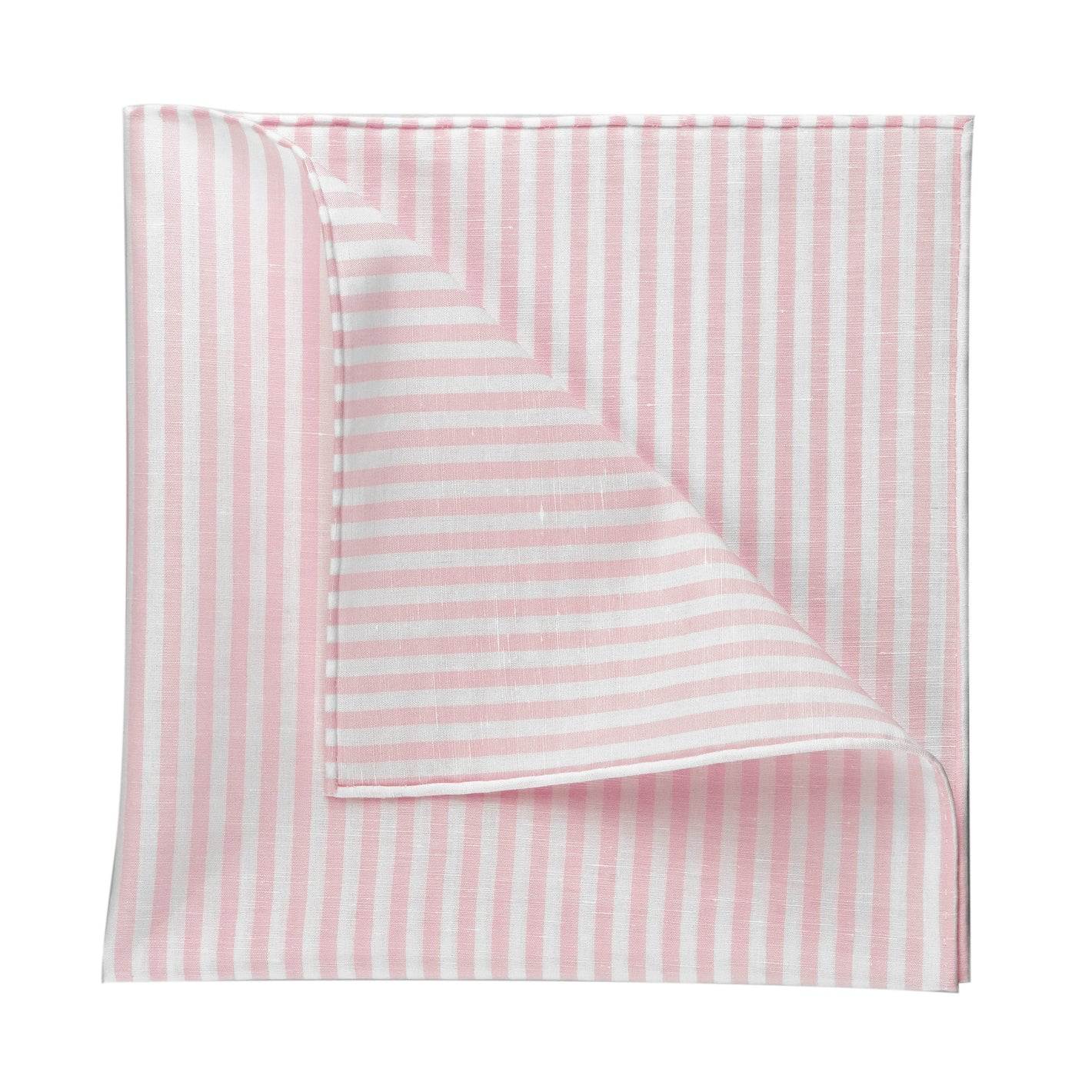 {[en]:Carlo Riva - Pink & White Linen Arsenal Linen/Cotton Pocket Square