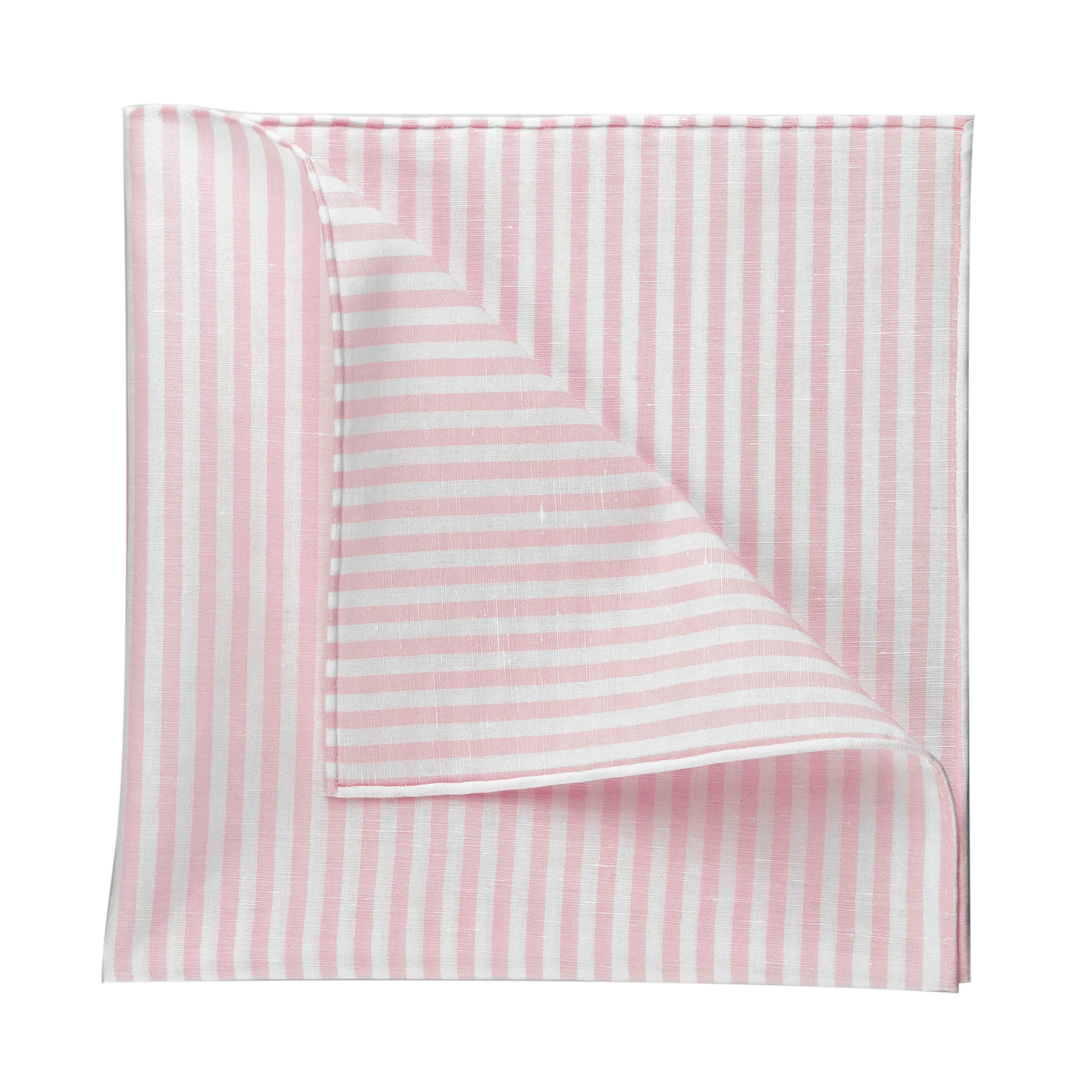 {[en]:Carlo Riva - Pink & White Linen Arsenal Linen/Cotton Pocket Square