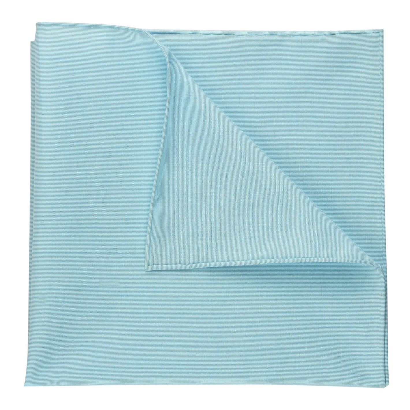 {[en]:Carlo Riva - Ocean Blue & White Voile Cotton Pocket Square