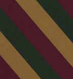 {[en]:Burgundy, Yellow Gold, Forest Green Reppe Stripe Silk Tie