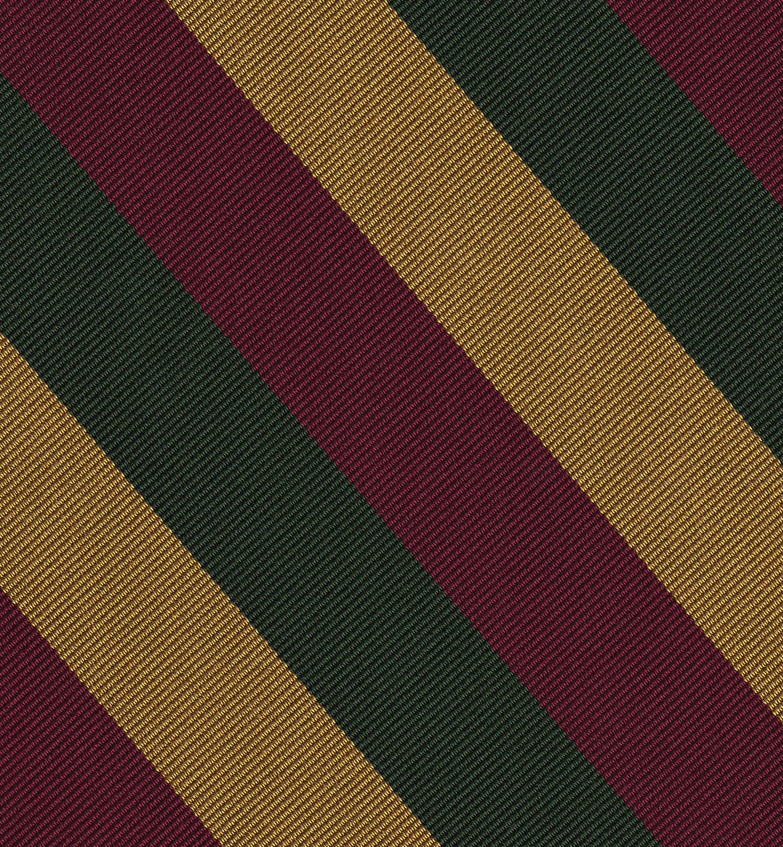 {[en]:Burgundy, Yellow Gold, Forest Green Reppe Stripe Silk Tie
