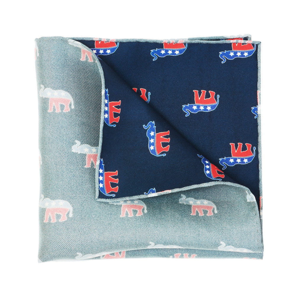 Republican Elephant Blue and Red on Navy Blue