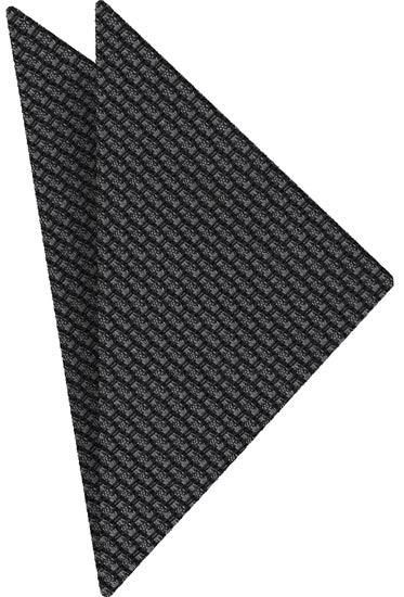 {[en]:Charcoal Gray & Midnight Blue Cashmere/Silk Grenadine Grossa Silk Pocket Square