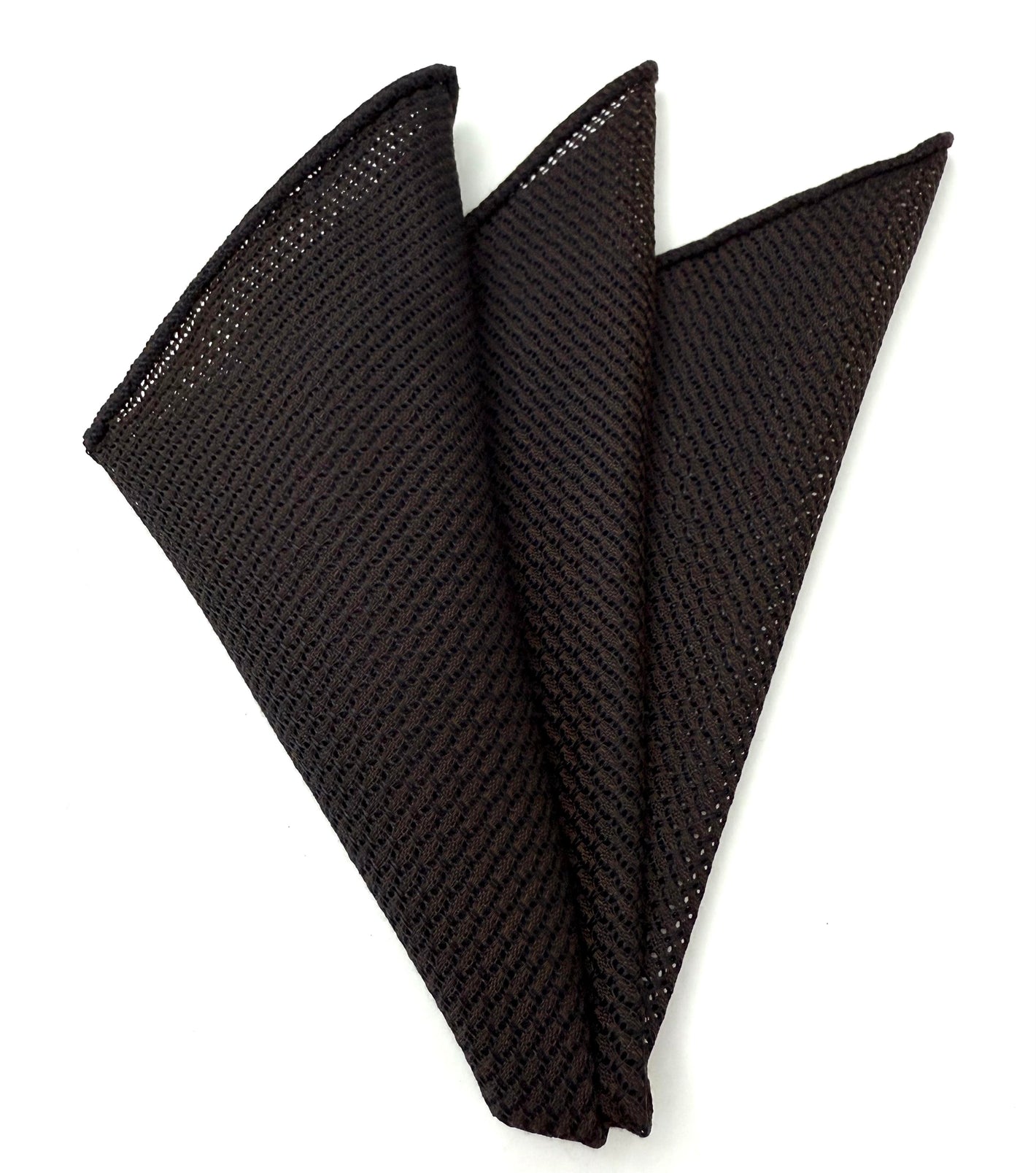 비터 초콜릿 & 미드나잇 블루 캐시미어/실크 그레나딘 그로사 실크 포켓 스퀘어 #5