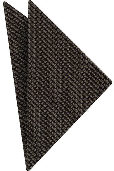 {[en]:Camel & Midnight Blue Cashmere/Silk Grenadine Grossa Silk Pocket Square