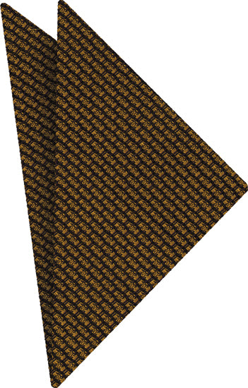 {[en]:Gold & Midnight Blue Cashmere/Silk Grenadine Grossa Silk Pocket Square