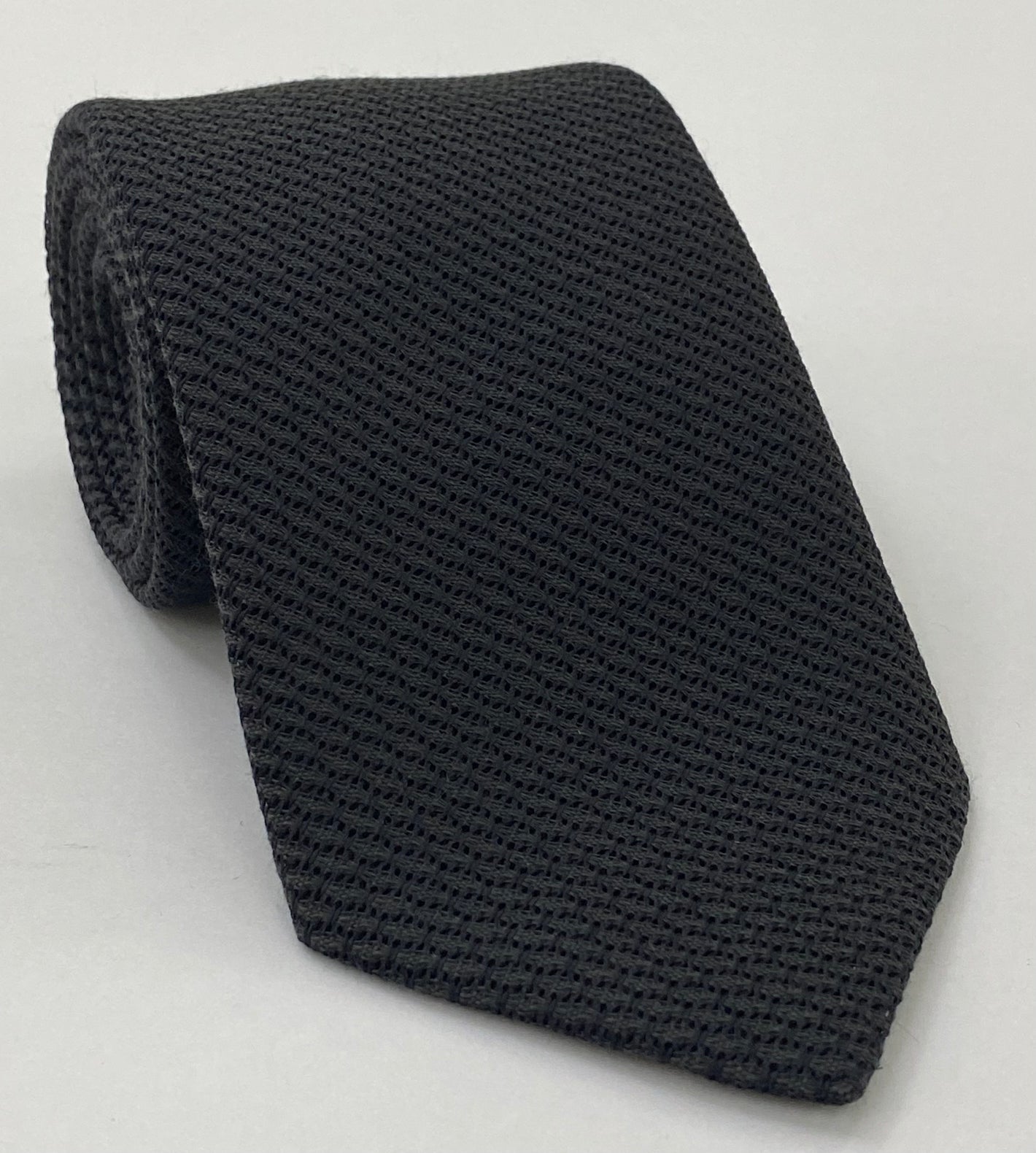 다크 차콜 그레이 & 미드나잇 블루 캐시미어/실크 그레나딘 그로사 실크 타이 SCGGT-3