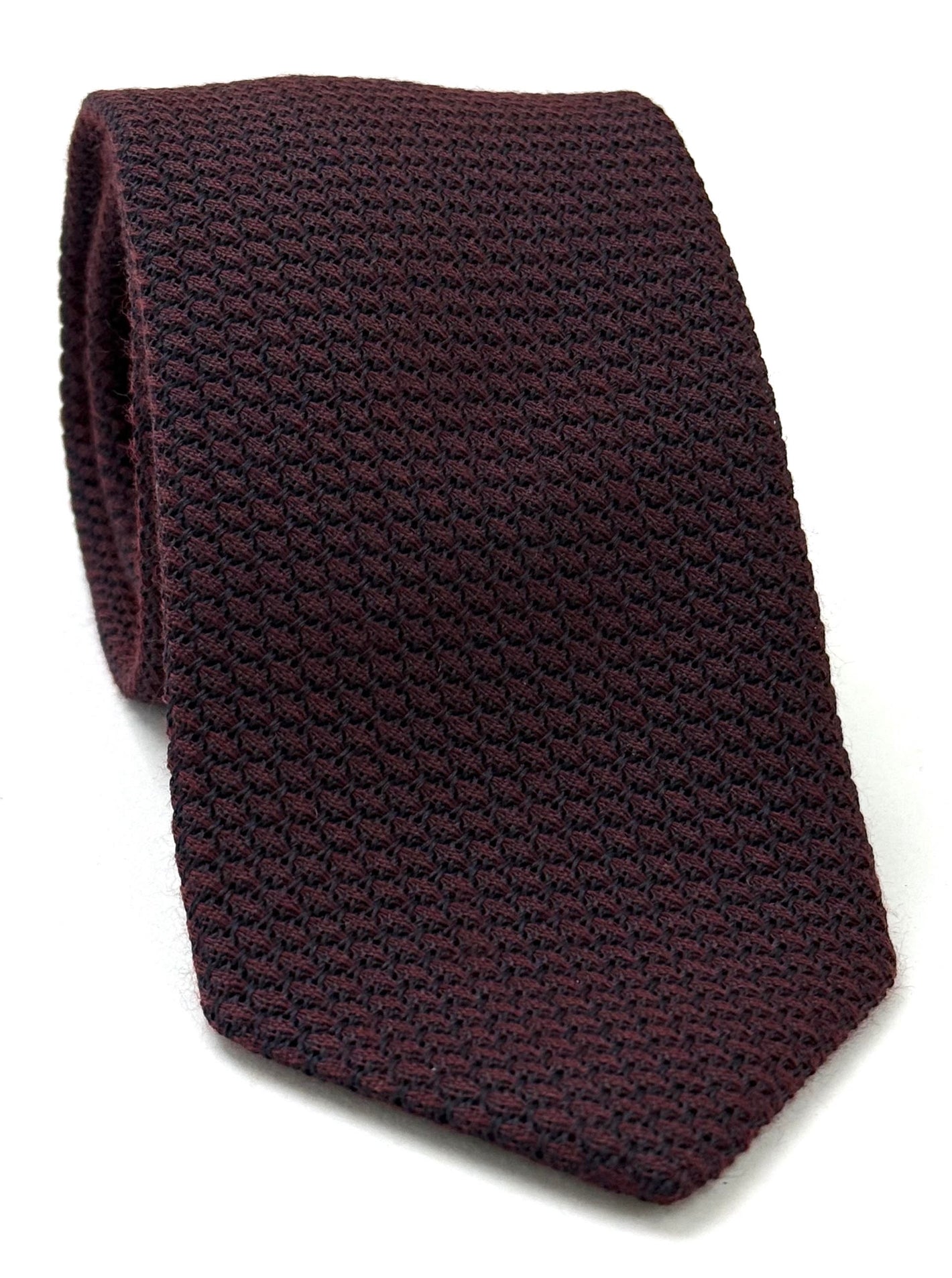 Burgundy & Midnight Blue Cashmere/Silk Grenadine Grossa Silk Tie SCGGT-4