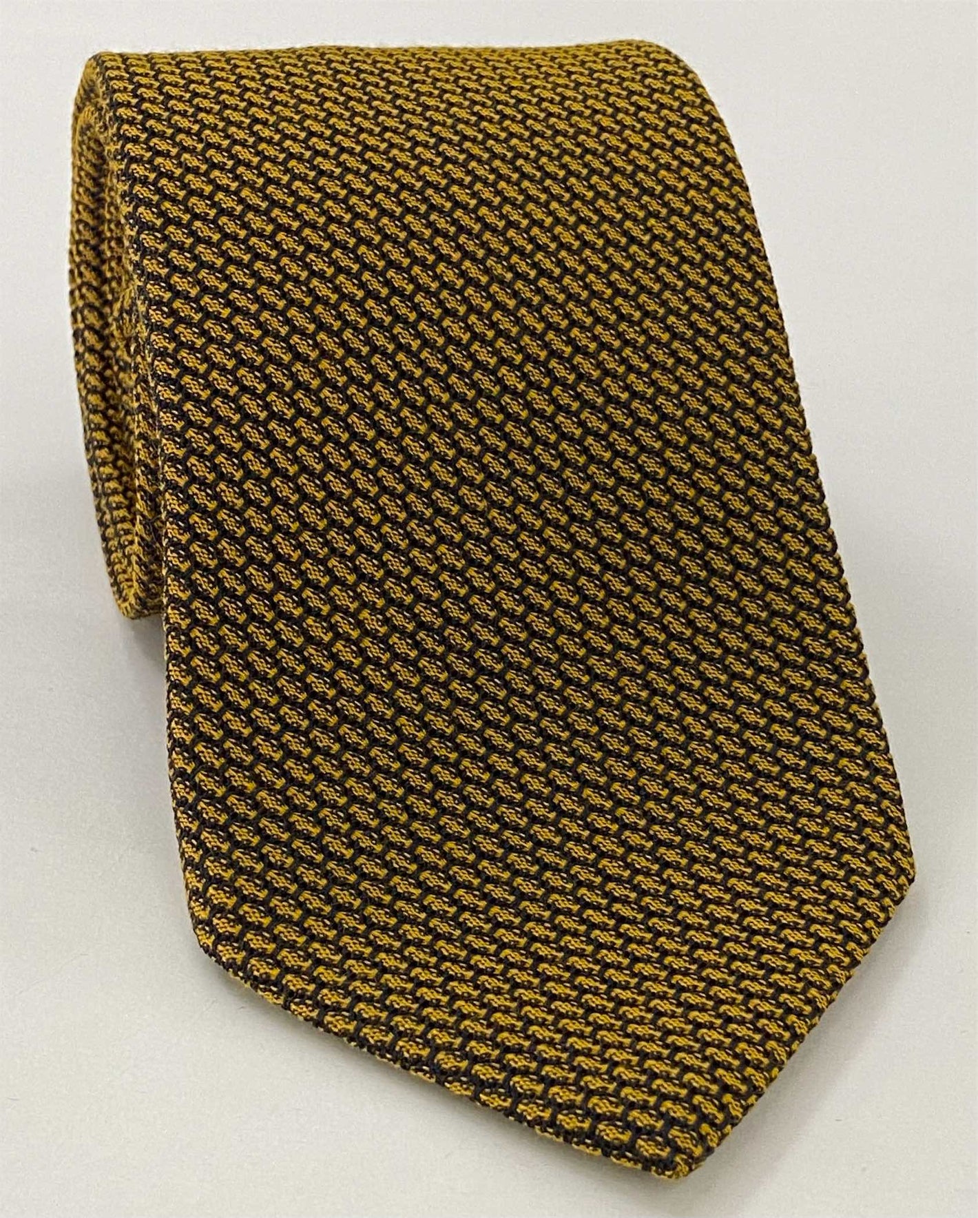 [Gold & Midnight Blue Cashmere/Silk Grenadine Grossa Silk Tie SCGGT-8]