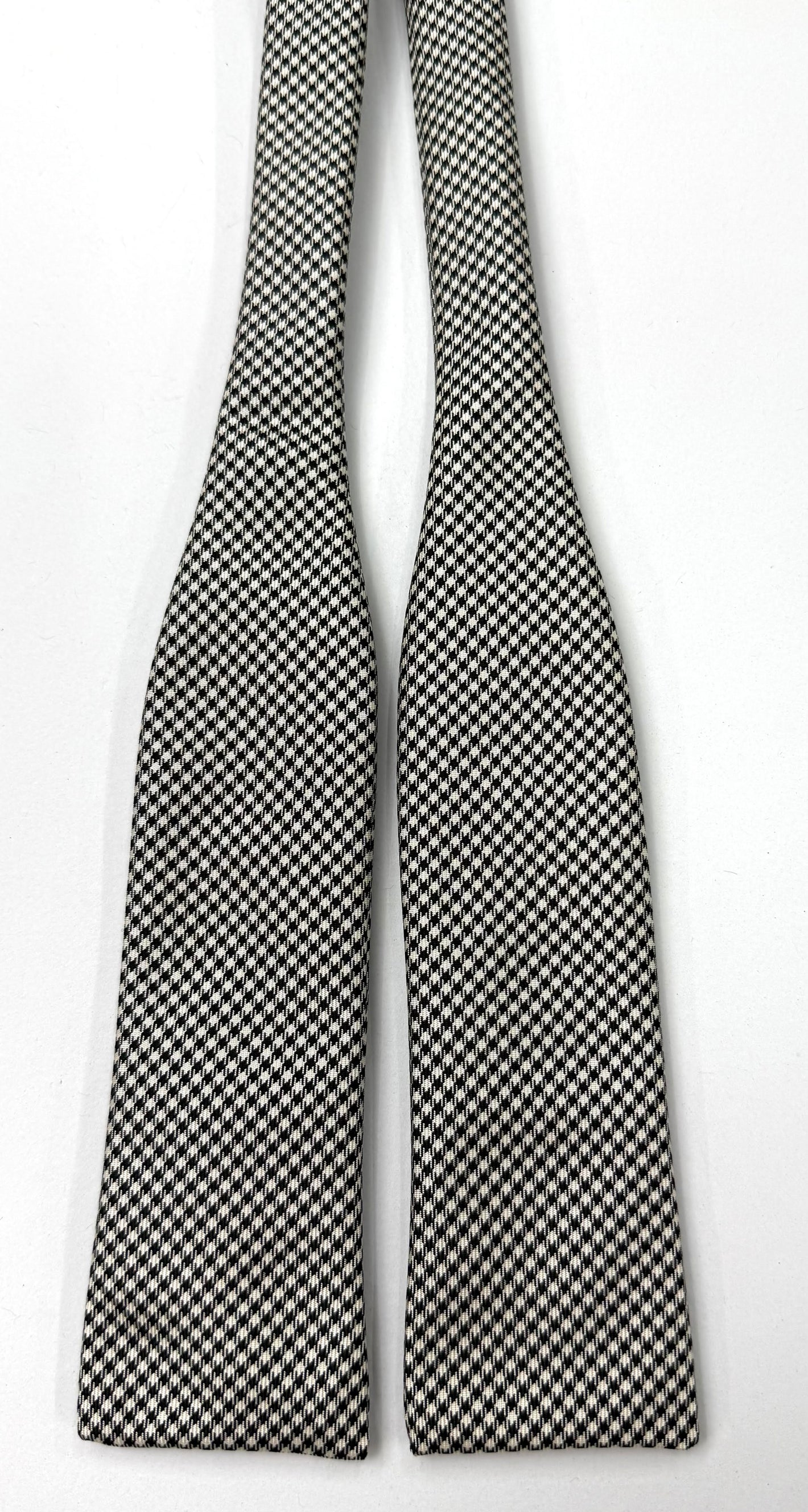Black & White Shepherd's Check Silk Bow Tie SCHBT-4