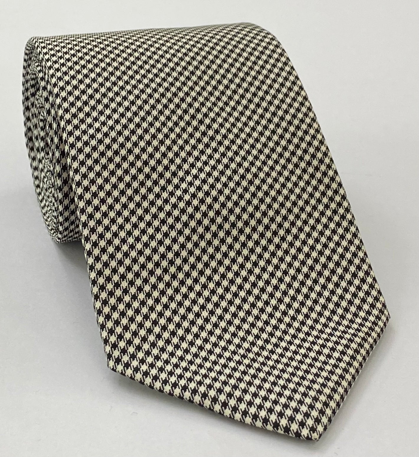 ブラック＆ホワイト シェパーズチェック シルクタイ SCHT-4
